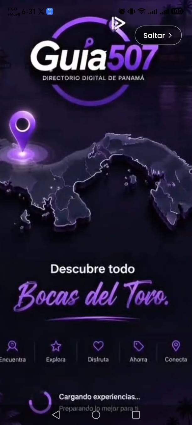 Pantalla de la app Guía 507 1