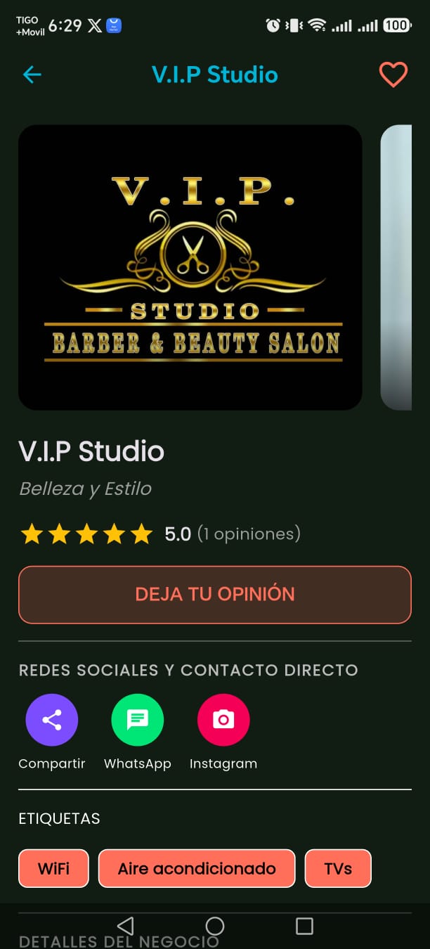 Pantalla de la app Guía 507 4