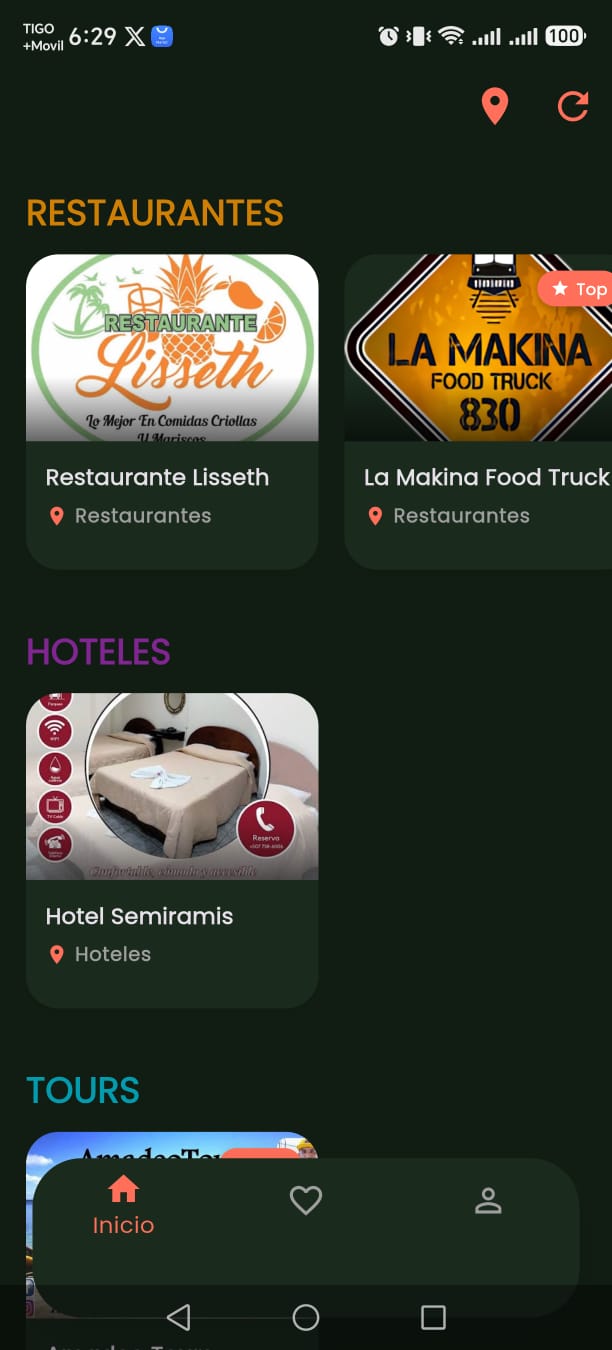 Pantalla de la app Guía 507 6