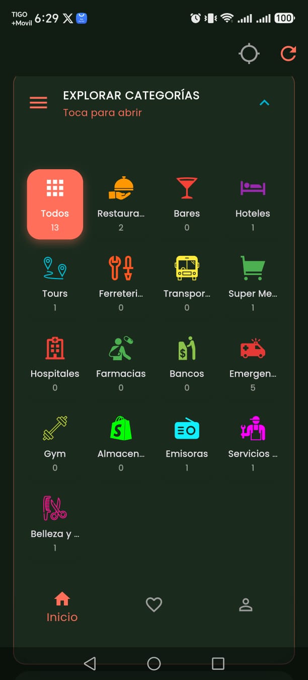 Pantalla de la app Guía 507 7